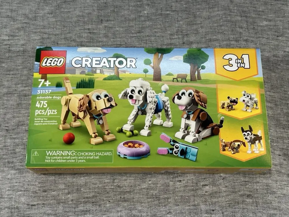 LEGO CREATOR Adorable Dogs 31137 Building Toy 475 Pieces 3-in-1 Puppies NIB
